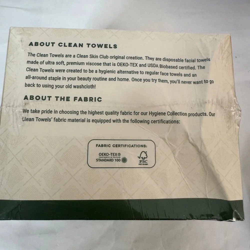 Clean Skin Club Bamboo Viscose Ultra Soft BioBased Face Towel 1Pkg XL 50 Ct.